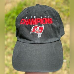 Men's '47 Black Tampa Bay Buccaneers 2020 NFC Champions Clean Up Adjustable Hat